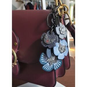 Coach Tea Rose Star Cluster Bag Charm or Keychain